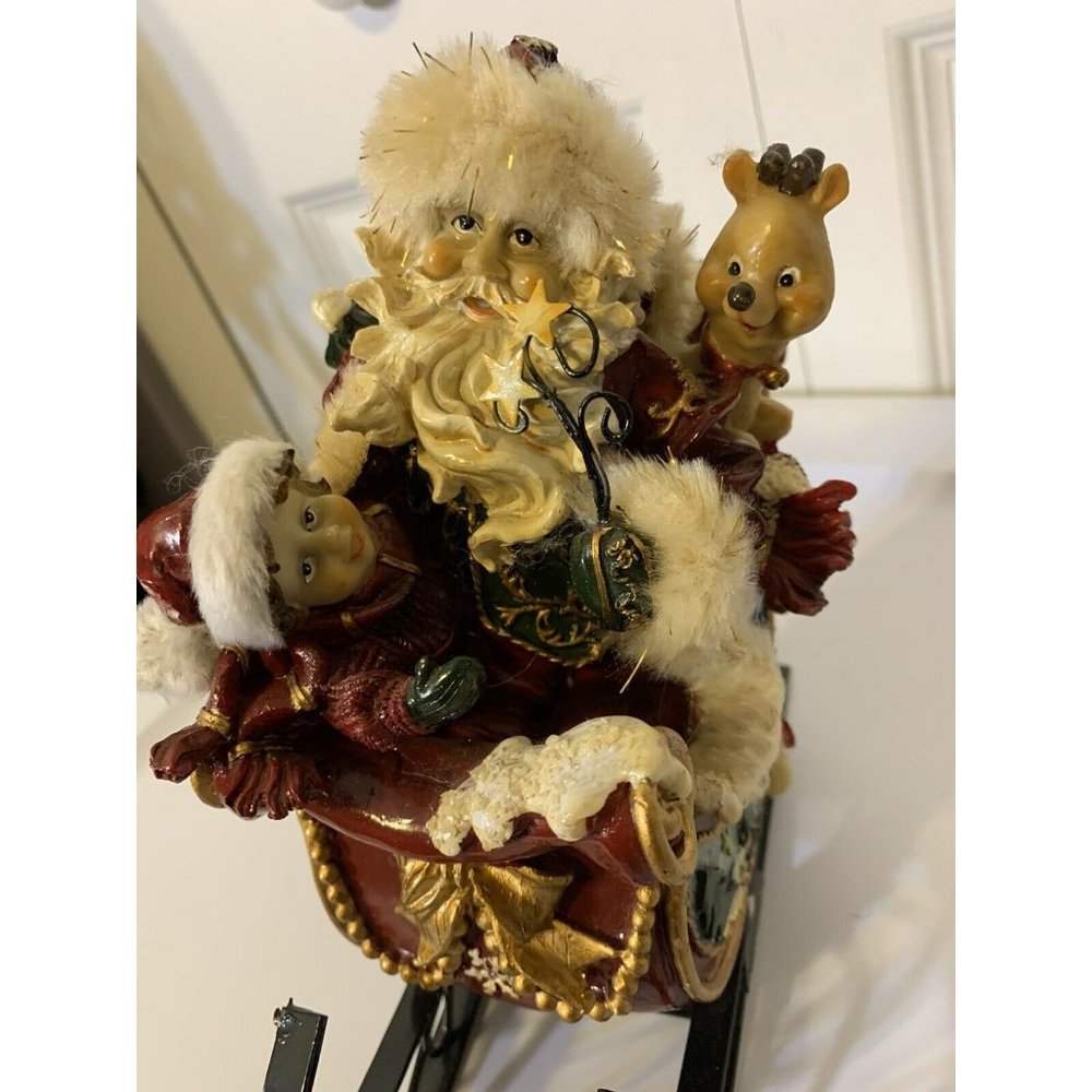 Santa Claus in Sleigh Coin Bank sled‎ red